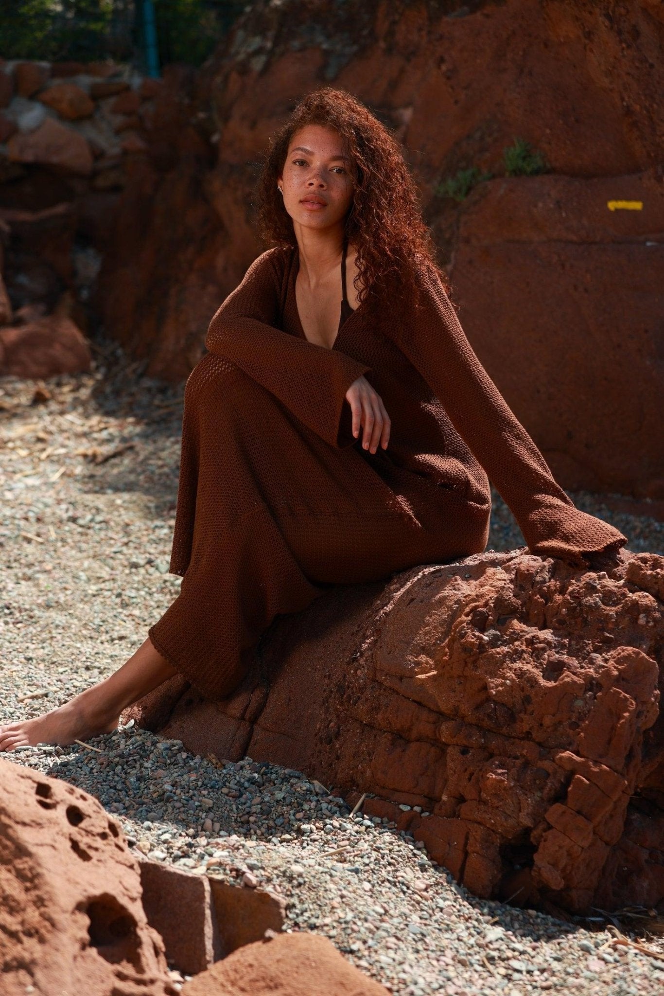 crochet maxi dress robes PRE-ORDER-St. Barths La Robe Tilly Crochet Maxi Cover-Up